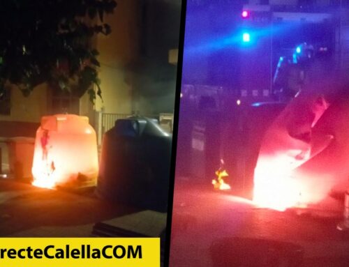 Cremen un contenidor a la plaça Jaume Marxuach