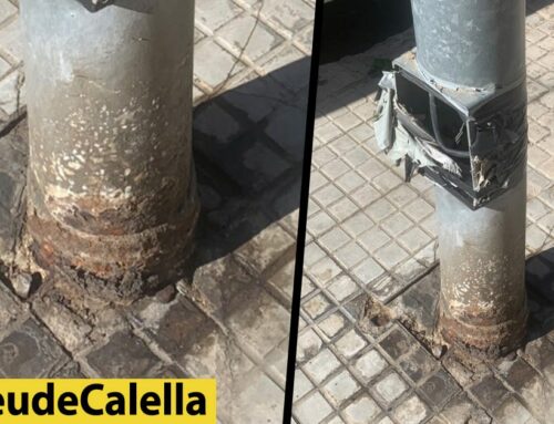 Fanal oxidat i amb la caixa oberta al carrer Cervantes