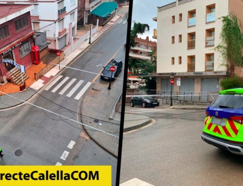 Un camió de les escombraries fa caure cables de telefonia i fibra òptica al carrer Vallderoure
