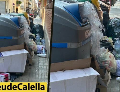 Vorera plena de residus que impedeixen el pas