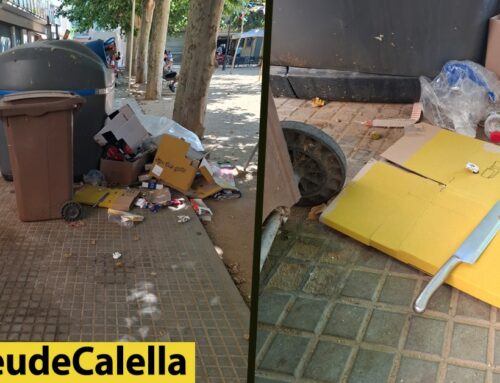 Denuncien la presència d’un ganivet llençat a terra a la zona de contenidors de la Plaça Catalunya