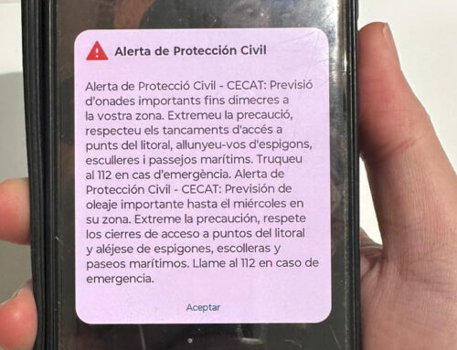 Protecció Civil envia un ES-alert al Maresme pel fort temporal marítim que provoca la borrasca Harry